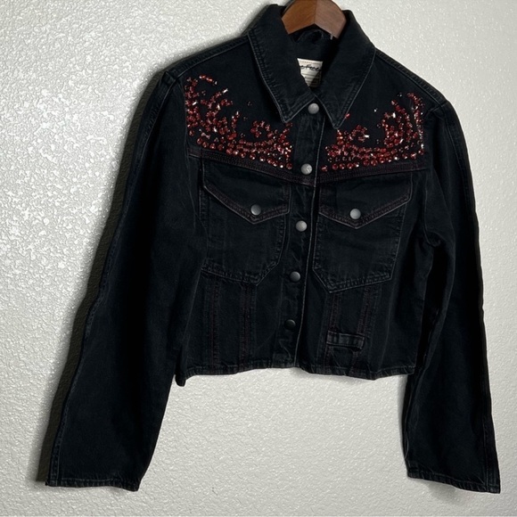 NWOT Free People Ruby Rebel Denim Black Jacket - Picture 5 of 14